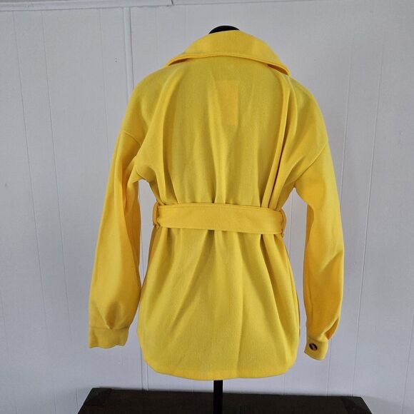 Couer De Vague Women's XL Yellow Button Down Coat Jacket With Pockets NWT Read - Picture 3 of 15